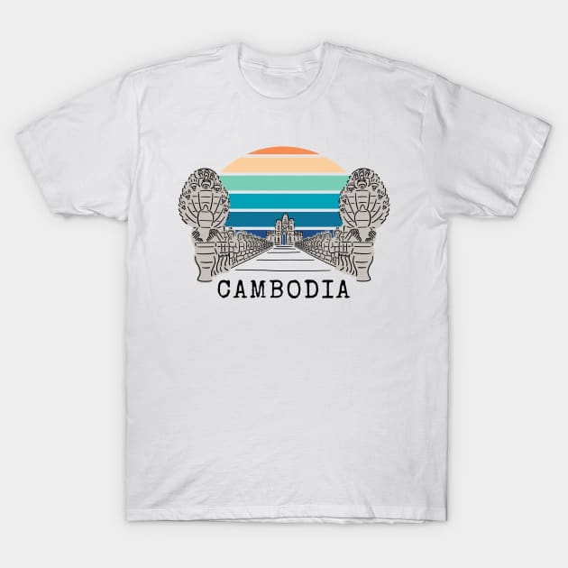 Angkor Thom Majesty: Cambodia's Ancient Wonder -- Vintage Edition V1 T-Shirt by CuteBotss